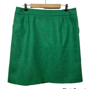 Beautiful BODEN Green Wool Skirt with pockets lined size 12 Long career wear